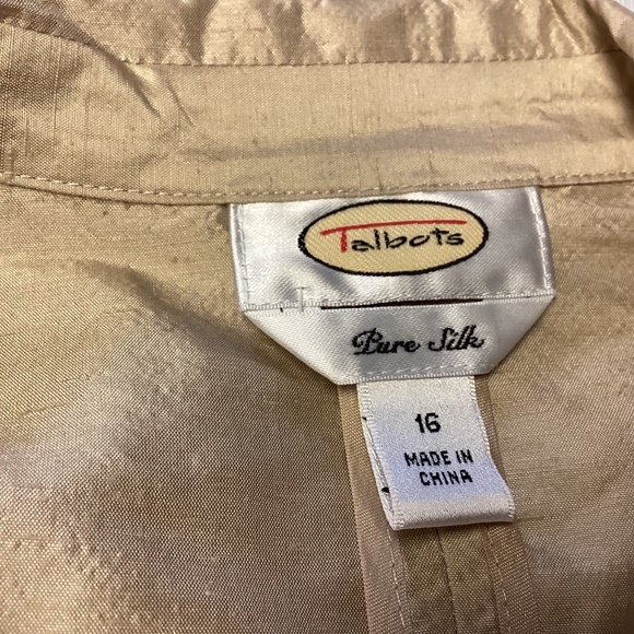Talbots pure silk dress jacket Set SIZE 16 GOLD. MOTHER OF THE BRIDE ?EVENING ? - Picture 9 of 10